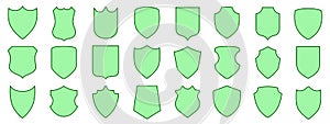 Set different shields icons, protect signs Ã¢â¬â vector